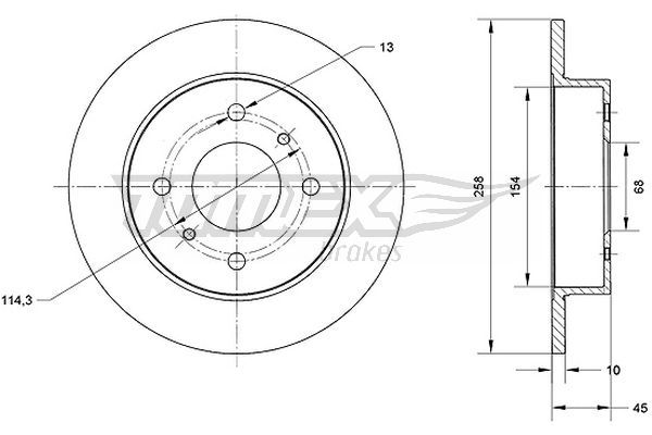 TOMEX BRAKES Тормозной диск TX 70-77